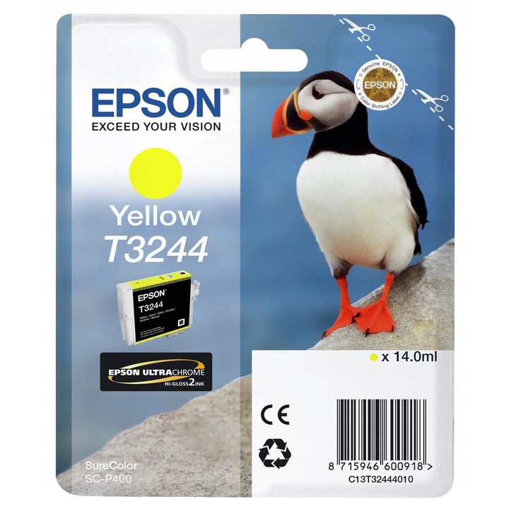 Eredeti Epson T3244 sárga tintapatron, 14 ml, 980 oldal