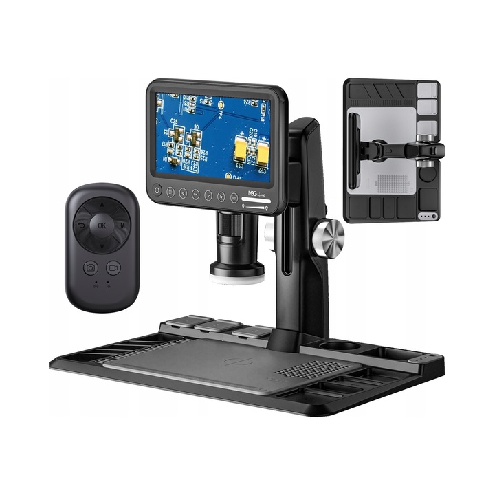 MBG Line 318 digitális mikroszkóp, 1600x, 7" IPS LCD kijelző, 12MP, munkaállomás készlettel
