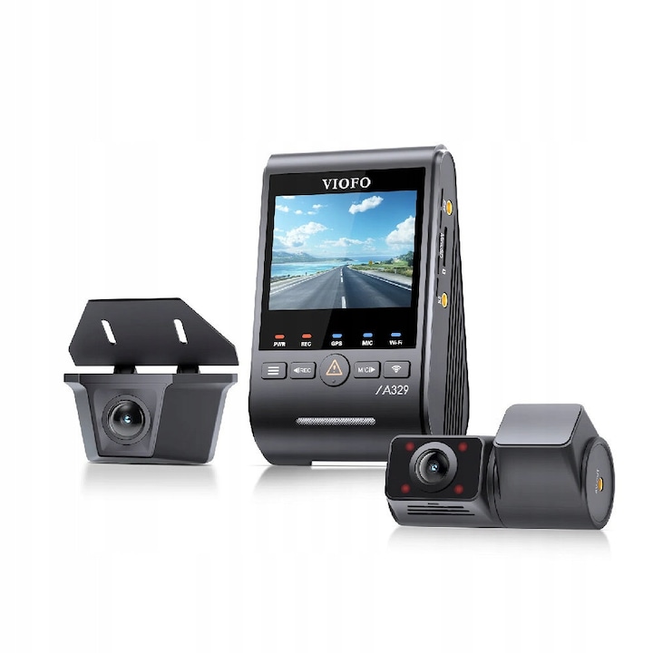 VIOFO A329W 3CH autós kamera, 4K HDR, belső, külső modul, polarizációs szűrő, komplett szett