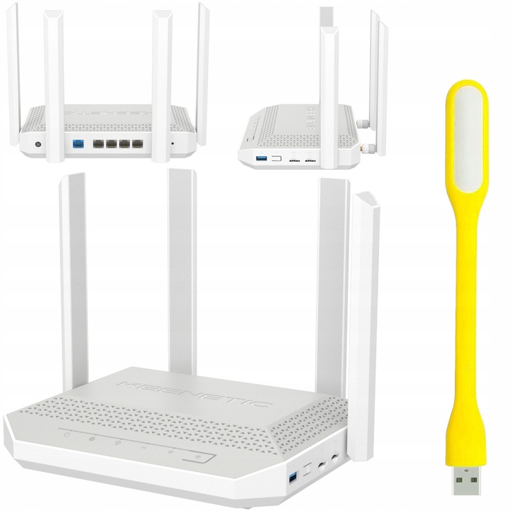 Router Wireless Keenetic Hopper 4G+ Mesh Wi-Fi 6 AX3000, 4G, 2x2, 2 sloturi SIM, 5 porturi Gigabit, USB 3.0
