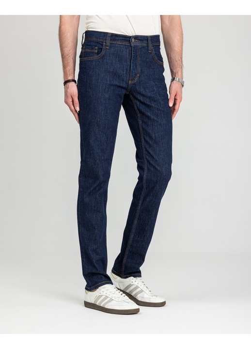 Férfi farmer, Mustang, Washington, Straight Fit, Közepes derék, Hosszú, 5 zseb, Cipzár, Pamut, Kék