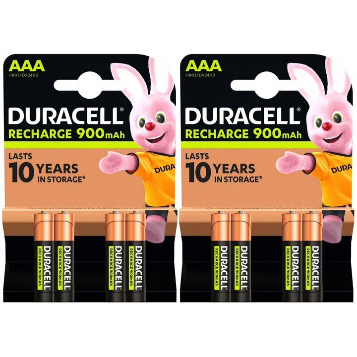 8x AAA Duracell 900mAh 1,2V akkumulátor készlet