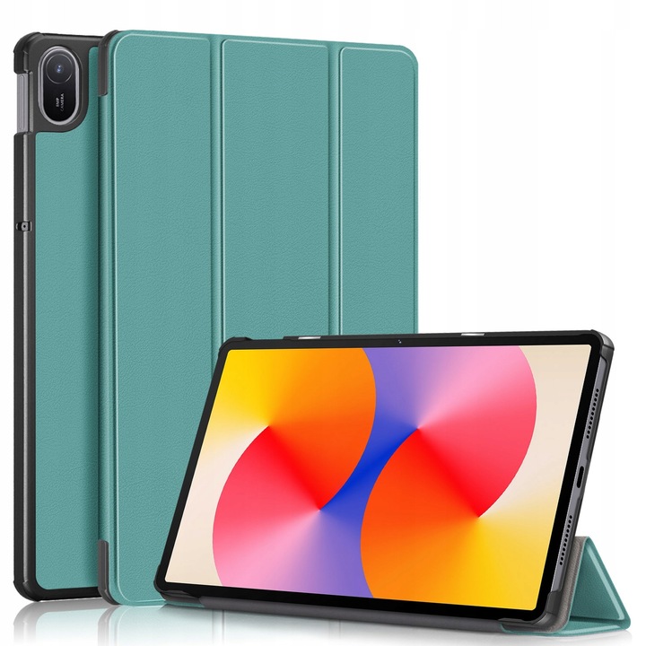 Smart Cover tok Huawei MatePad SE 11" 2024-hez, zöld, teljes védelem, állítható tartó 30x65°