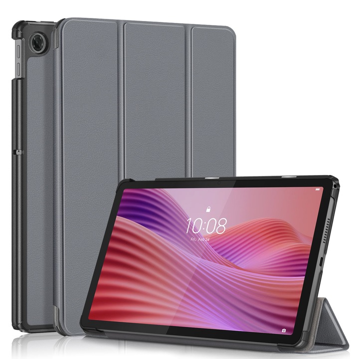 Smart Cover tok Lenovo Tab 10,1" 2025-höz, teljes védelem, szürke, 6309