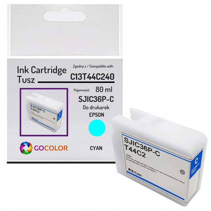 Gocolor SJIC36P-C C13T44C240 cián tintasugaras nyomtatópatron EPSON ColorWorks C6000Ae C6500Pe készülékhez