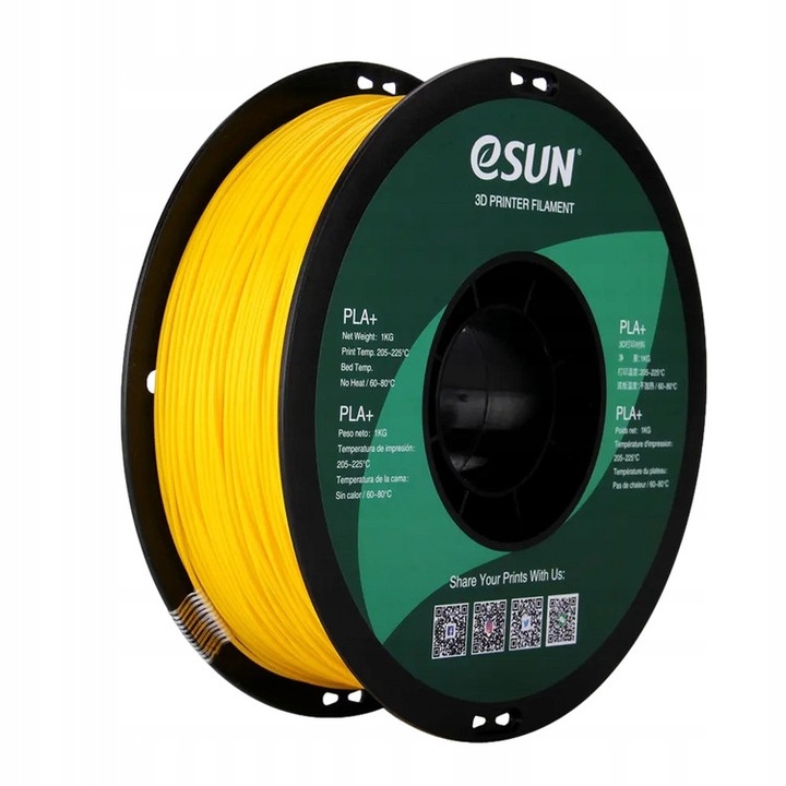 Filament 3D eSun PLA+ 1.75mm galben 1kg