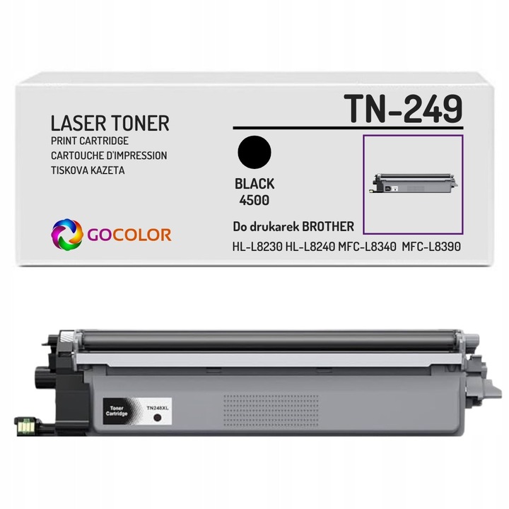 Toner Gocolor TN-249BK Black, compatibil cu Brother HL-L8230, HL-L8240, 4500 pagini