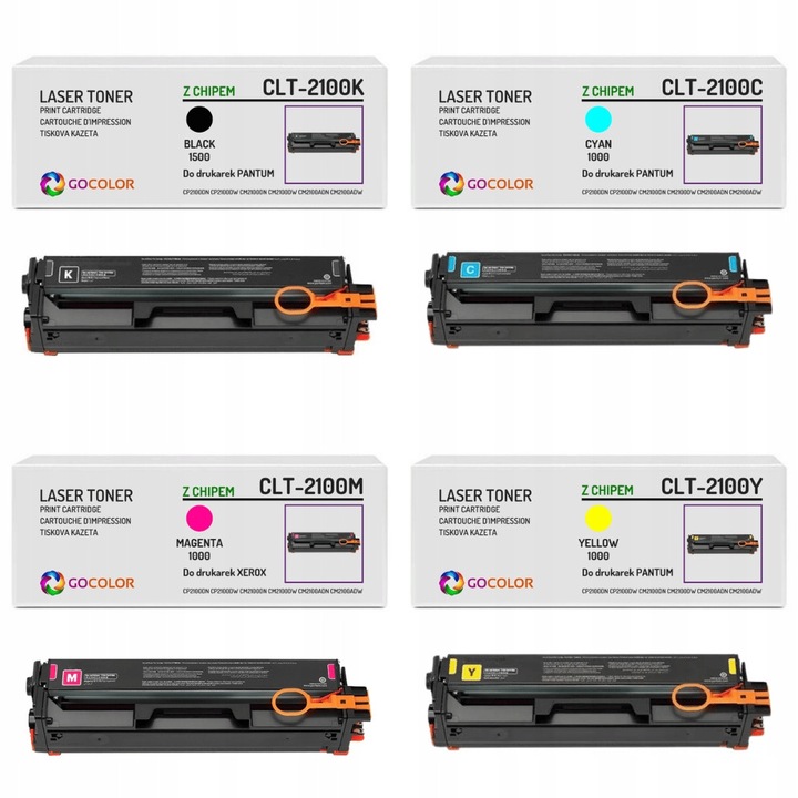Комплект тонер Gocolor 4-пак CLT-2100 CMYK за лазерни принтери PANTUM CP2100DW, CP2100DN