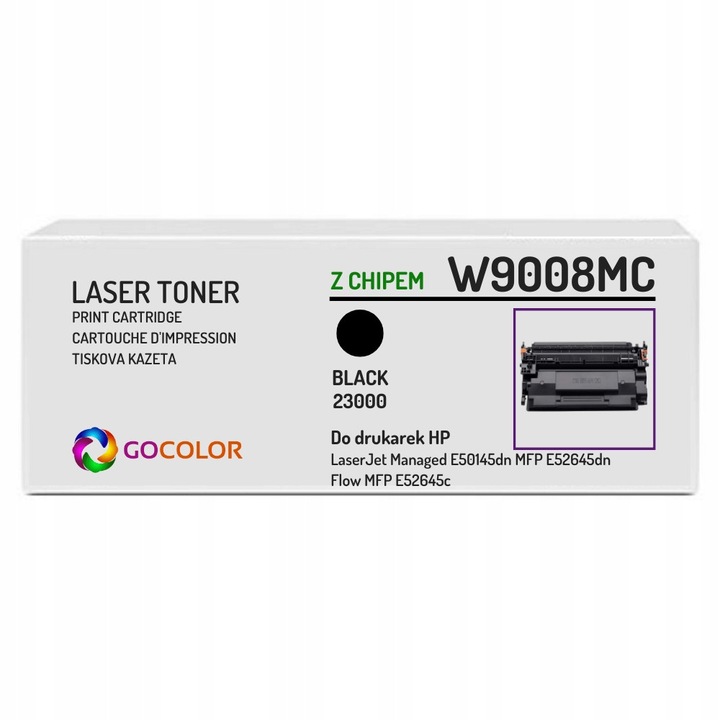 Тонер за лазерен принтер Gocolor W9008MC 23 000 страници с чип за HP LaserJet Managed MFP E52645dn