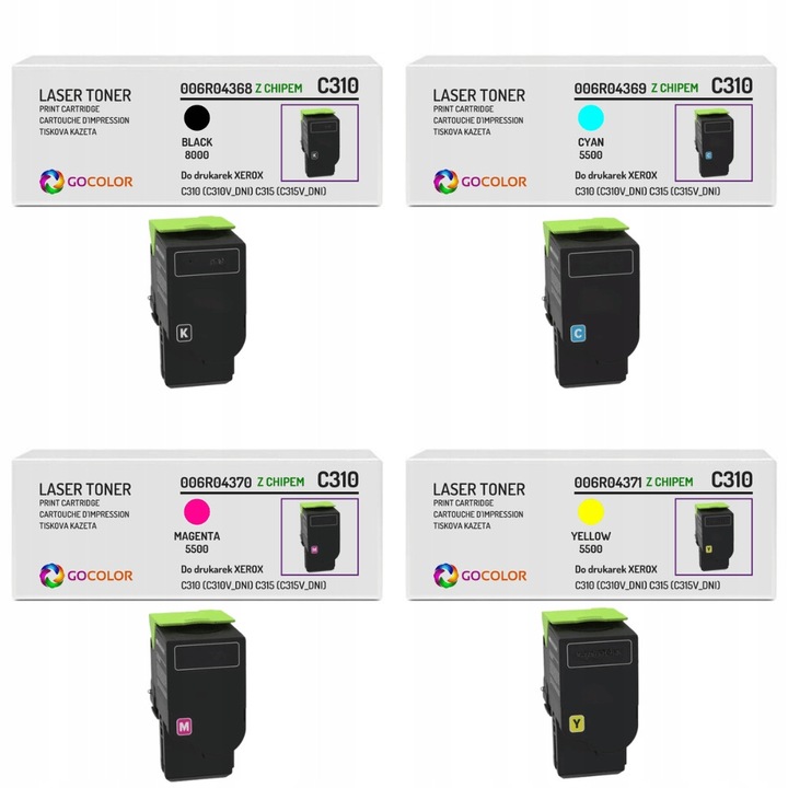 Комплект тонер Gocolor 4-пак CMYK с чип за Xerox C315 C310