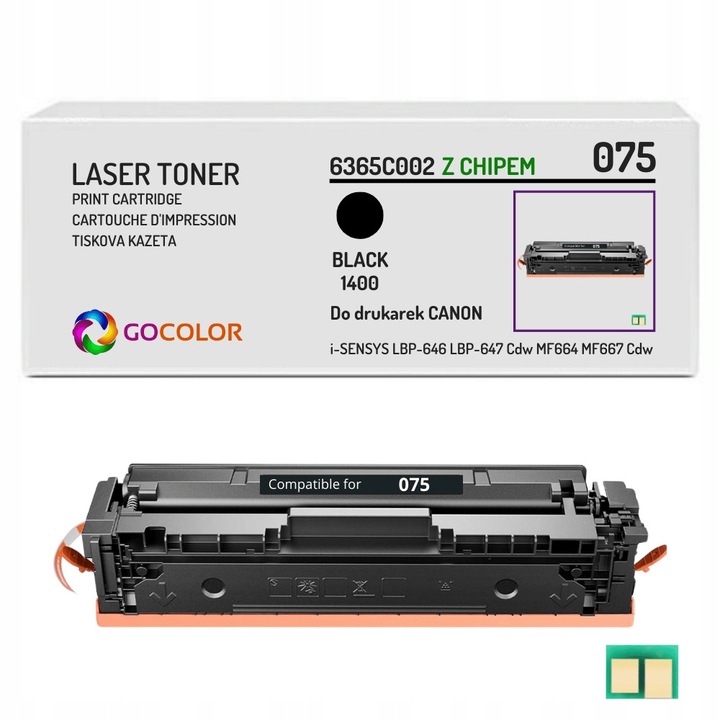 Toner Gocolor 6365C002 075BK pentru Canon i-SENSYS LBP-646Cdw MF664Cdw