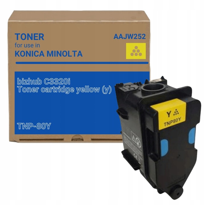 Тонер Gocolor TNP80Y AAJW252 жълт, съвместим с Konica Minolta Bizhub C3320i, 9000 страници