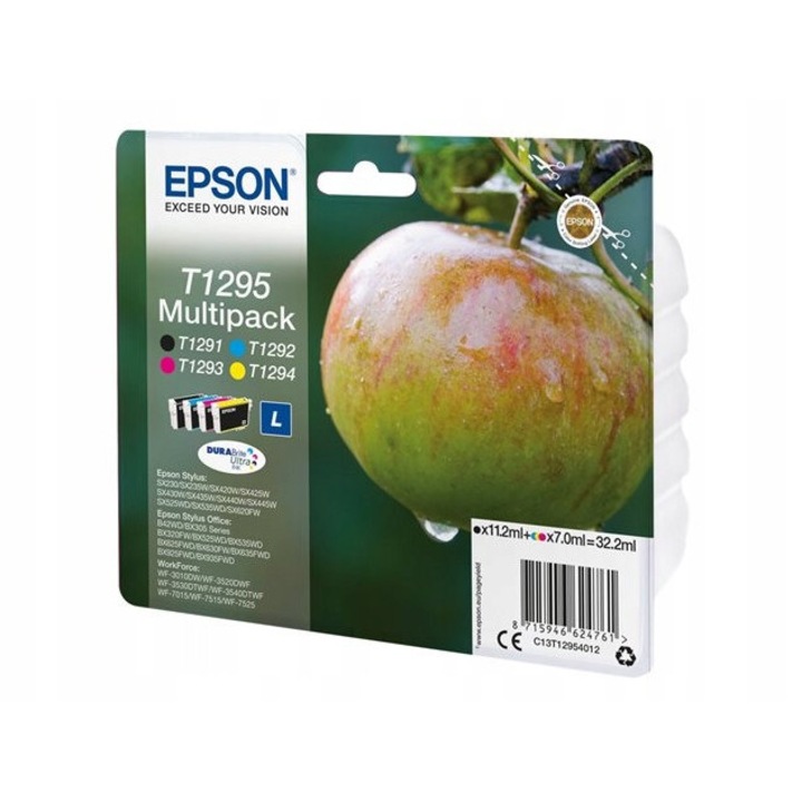 EPSON T1295 tintapatron készlet 4 db, fekete, sárga, cián, magenta, 32.2ml