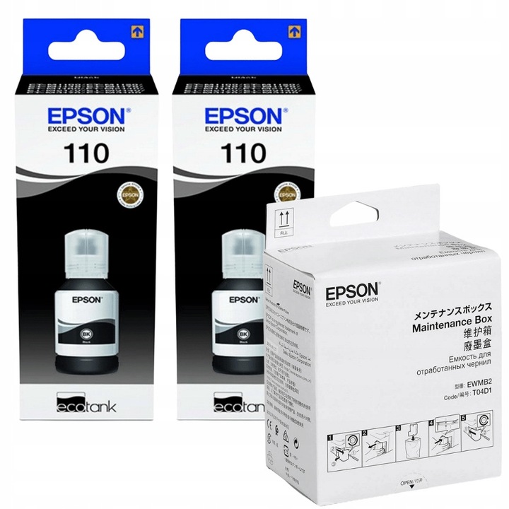 Epson 110 XL T03P1 C13T03P14A nyomtatópatron készlet + T04D1 karbantartó doboz