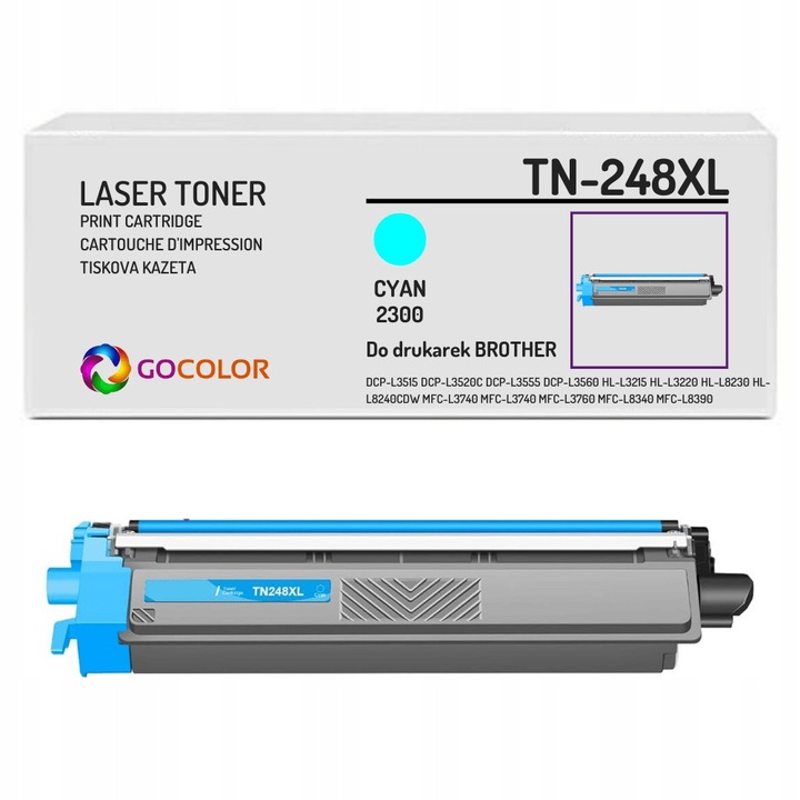 Тонер Gocolor TN-248XL C за Brother, съвместим, циан, 2300 страници