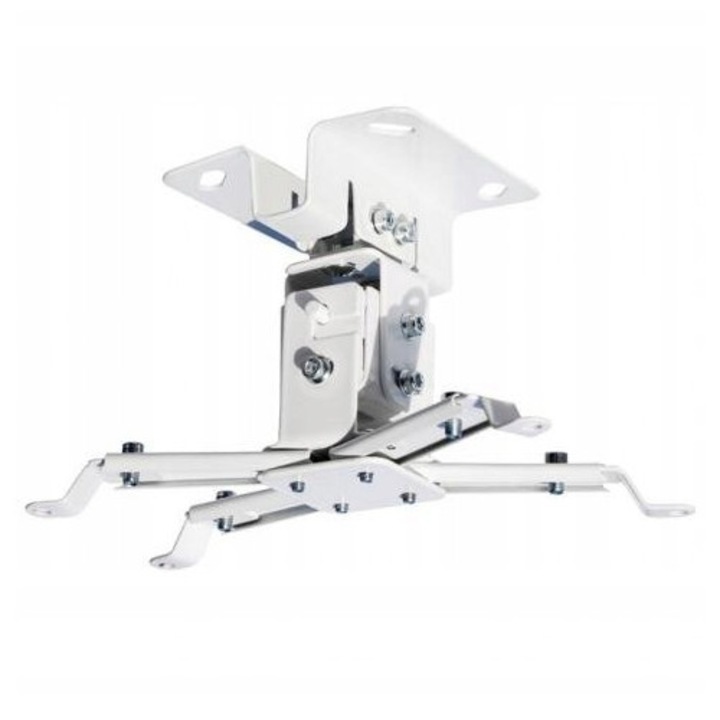Suport universal pentru proiector Kauber UP 12, alb, duraluminiu, capacitate maxima 11,5 kg, distanta de la tavan 12 cm
