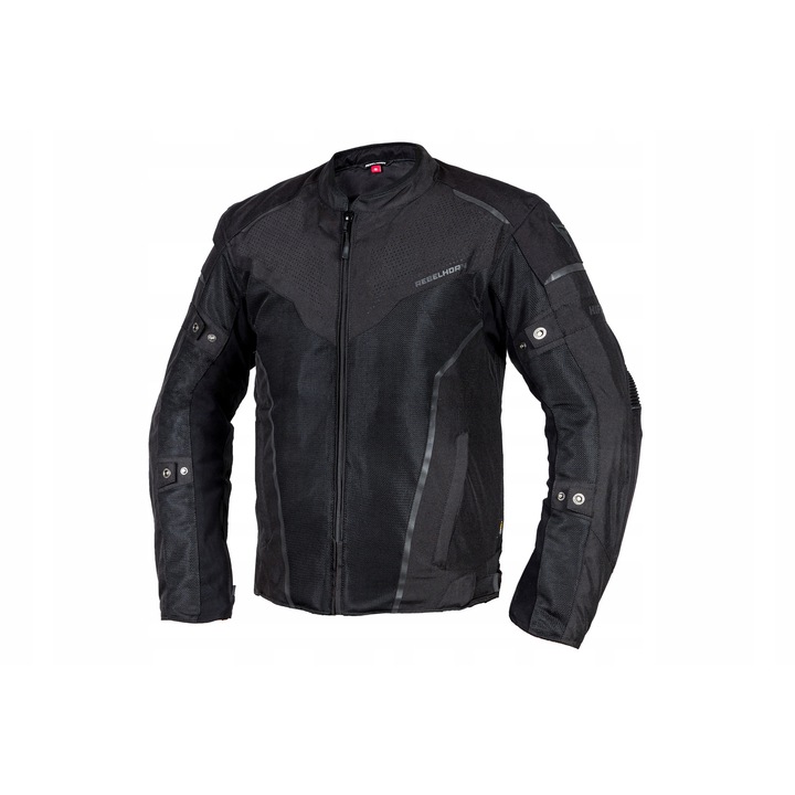 Jacheta moto Rebelhorn Hiflow IV, 3XL, neagra, material Cordura, protectii reglabile