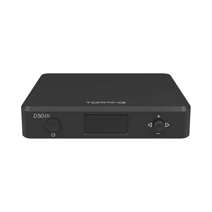 Convertor DAC Topping D50 III, 2x ES9039Q2M, Bluetooth 5.1, 32bit 768kHz, 125x131x45mm, negru