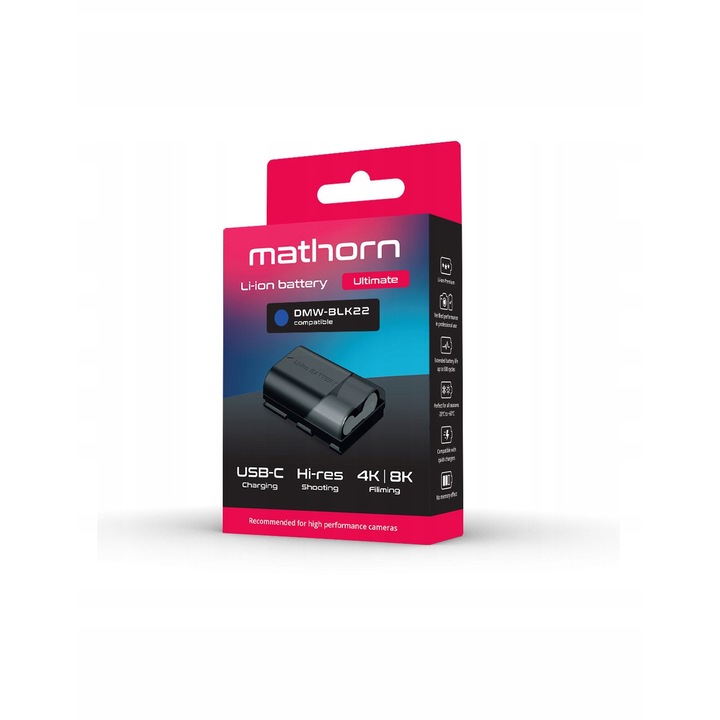 Acumulator Mathorn MB-254 2600mAh USB-C pentru Panasonic DMW-BLK22
