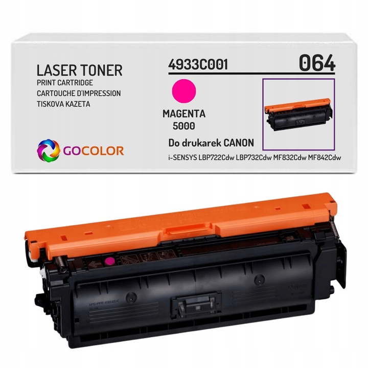 Тонер Gocolor 064M 4933C001 магента, съвместим за Canon i-SENSYS LBP722Cdw MF832Cdw, 5000 страници