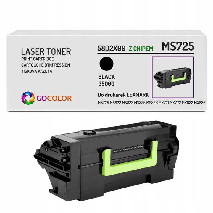 Тонерен принтер Gocolor NOWY MS725 за LEXMARK MX721ade MX722ade MS823dn MS825dn