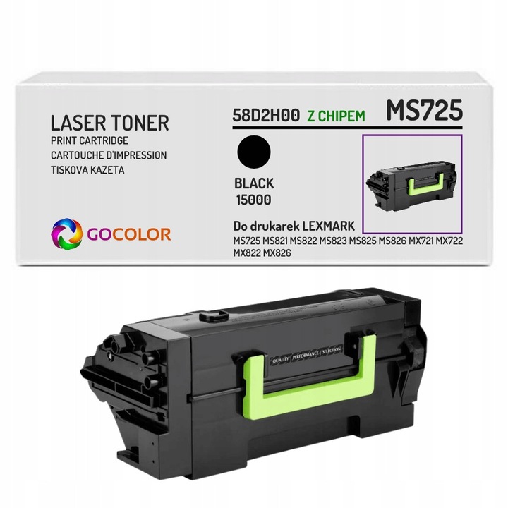 Тонер за лазерен принтер Gocolor 58D2H00 комплект за LEXMARK MS821, MS825dn, MX822ade, MX826ade, MS826de