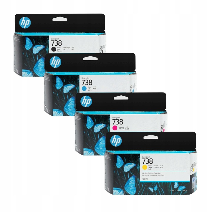 HP 738 CMYK nyomtatópatron készlet, 4 x 130ml