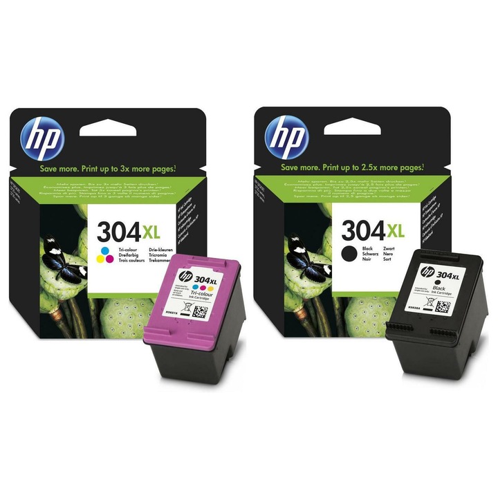 HP 304XL színes + fekete tintapatron készlet, 12,5ml, 600 oldal