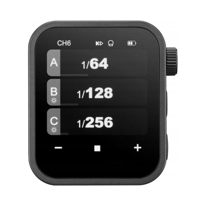 Transmitator wireless Godox X3 Nano, 2,4 GHz, ecran tactil, 100 m, set cu cablu de incarcare USB-C, dimensiuni 4,7x4,09x3,91 cm
