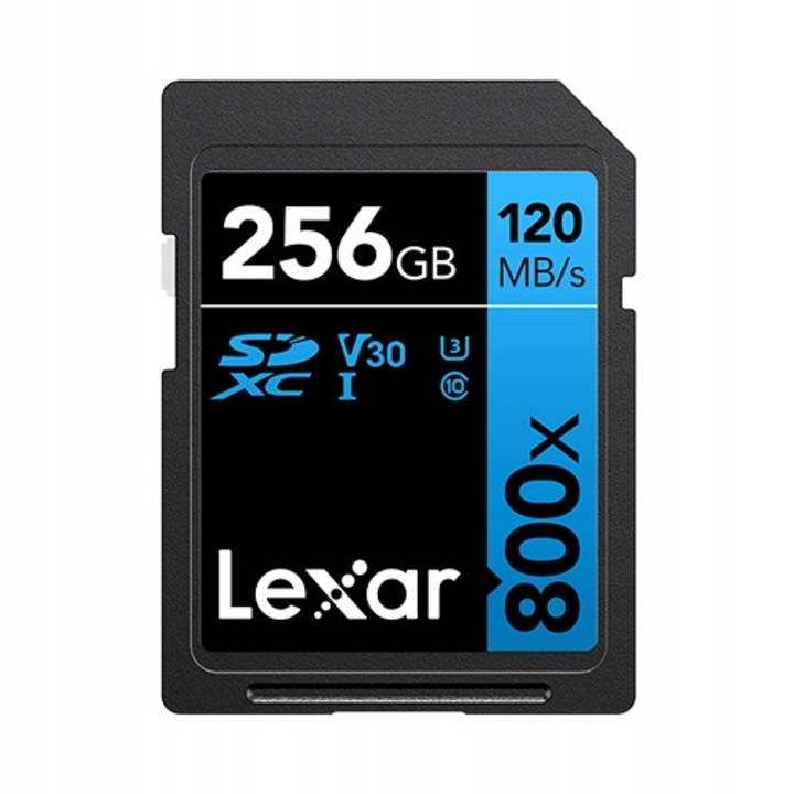 Carda de memorie Lexar Professional 800x PRO, 256 GB, SDXC, UHS-I, viteze R150/W45