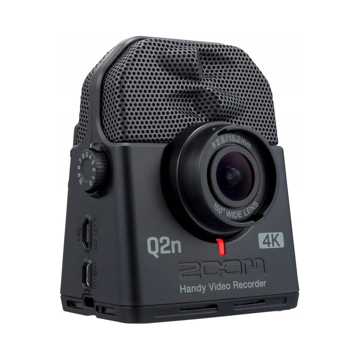 Аудио-видео рекордер 4K Zoom Q2n-4K, 150° обектив, стерео микрофони, 5 настройки на FOV, 24-bit/96 kHz