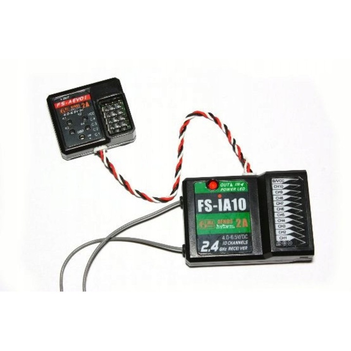 FlySky FS-AEV01 iBus vevő hub szervó telemetria, 4 csatornás, 30x25.6x13mm, fekete