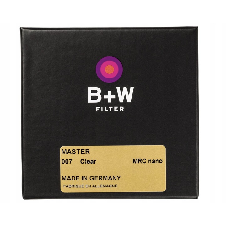Filtru fotografic B+W Master Clear MRC Nano 77mm, protectie maxima, dimensiuni 3.7x3.7x0.8cm