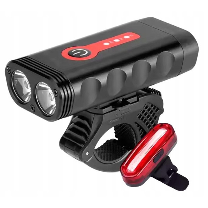 Lumina bicicleta, LED, set fata + spate, multicolor