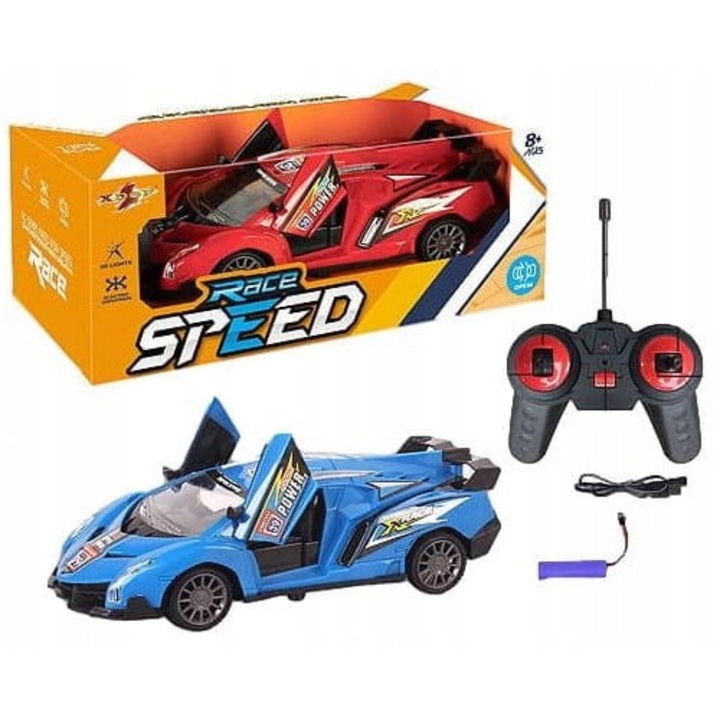 Masinuta sportiva RC Bigtoys, 1:24, usi deschise, roti din cauciuc, multicolor