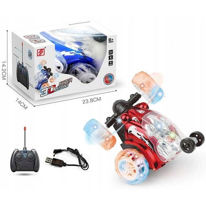 Masinuta de jucarie, Bigtoys, Twister Akrobata, rosie, 2 ani+