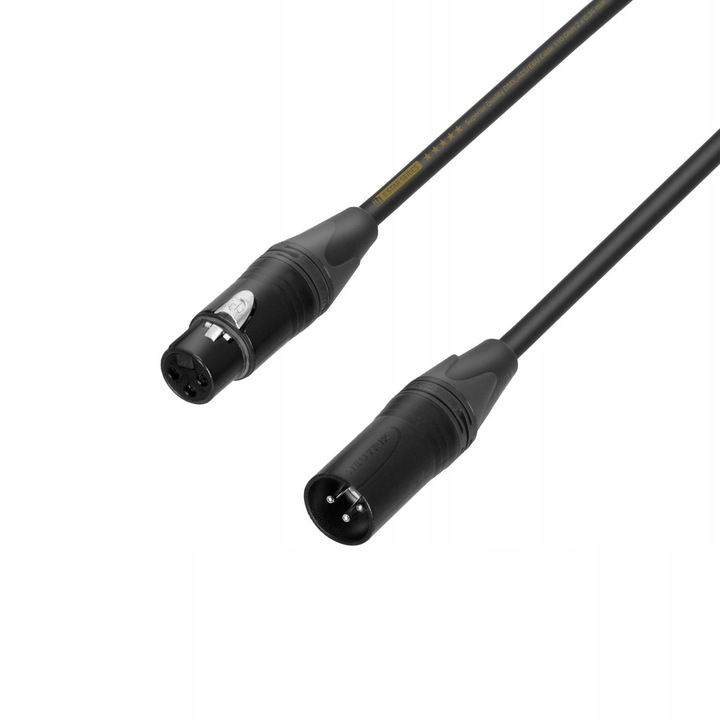 DMX kábel 10m, Neutrik XLR 3P, PVC, fekete