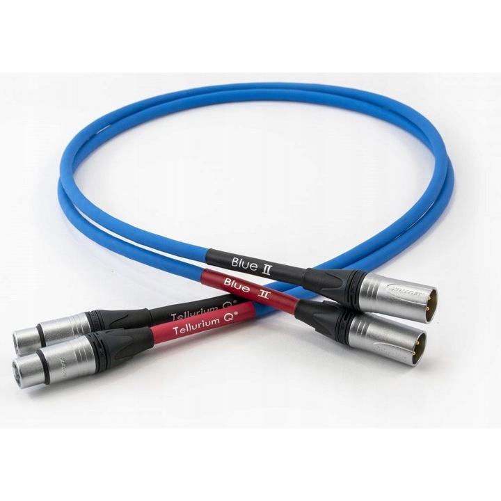Interconector XLR Tellurium Q Blue II, 2x200cm, multicolor