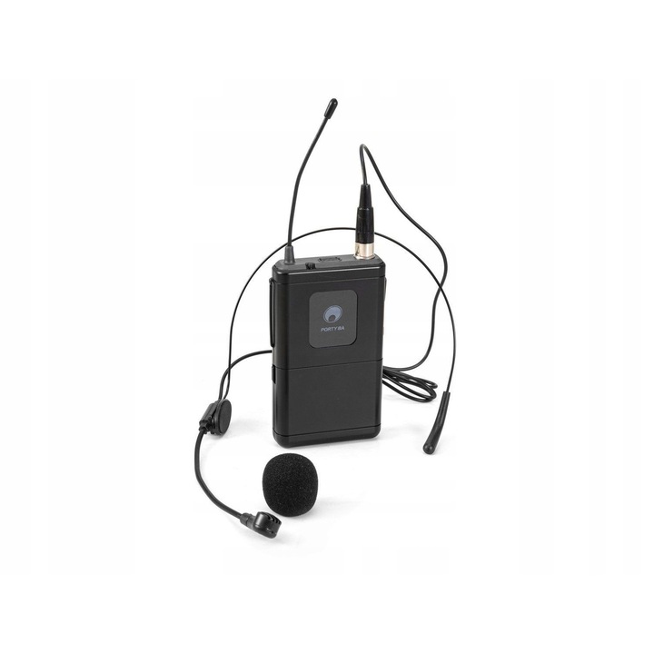 Microfon bodypack cu microfon naglowny Omnitronic PORTY-8A, UHF 863-865 MHz, 60m, negru