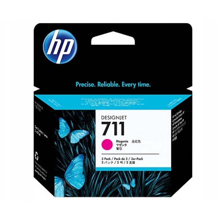 HP 711 tintapatron, 3 darabos készlet, lila, 3x29 ml
