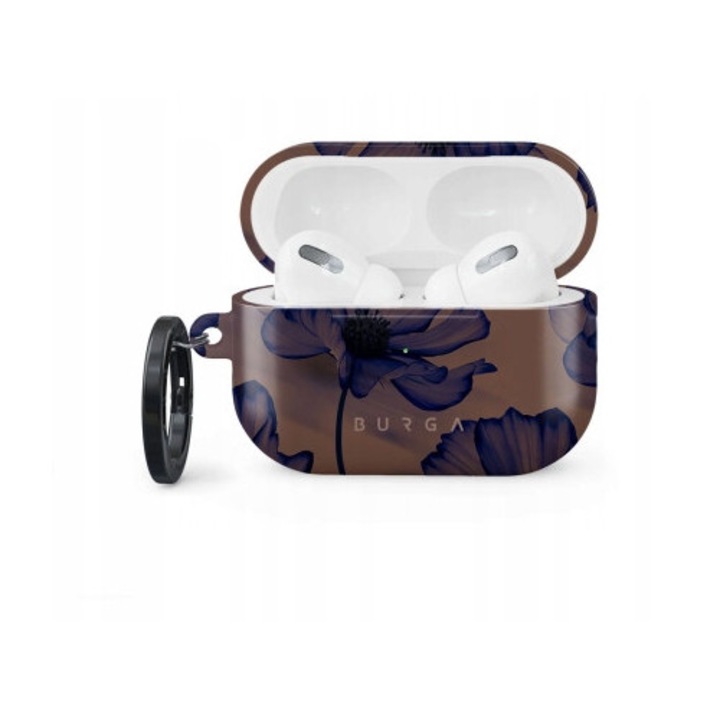Etui Burga pentru AirPods Pro 2, Velvet Night, protectie, design elegant, compatibilitate cu incarcarea wireless
