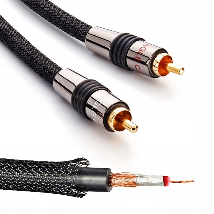 Cabluri subwoofer, Eagle Cable, Deluxe II, 3 metri, 1xRCA, cupru beztlen, dublu ecranat