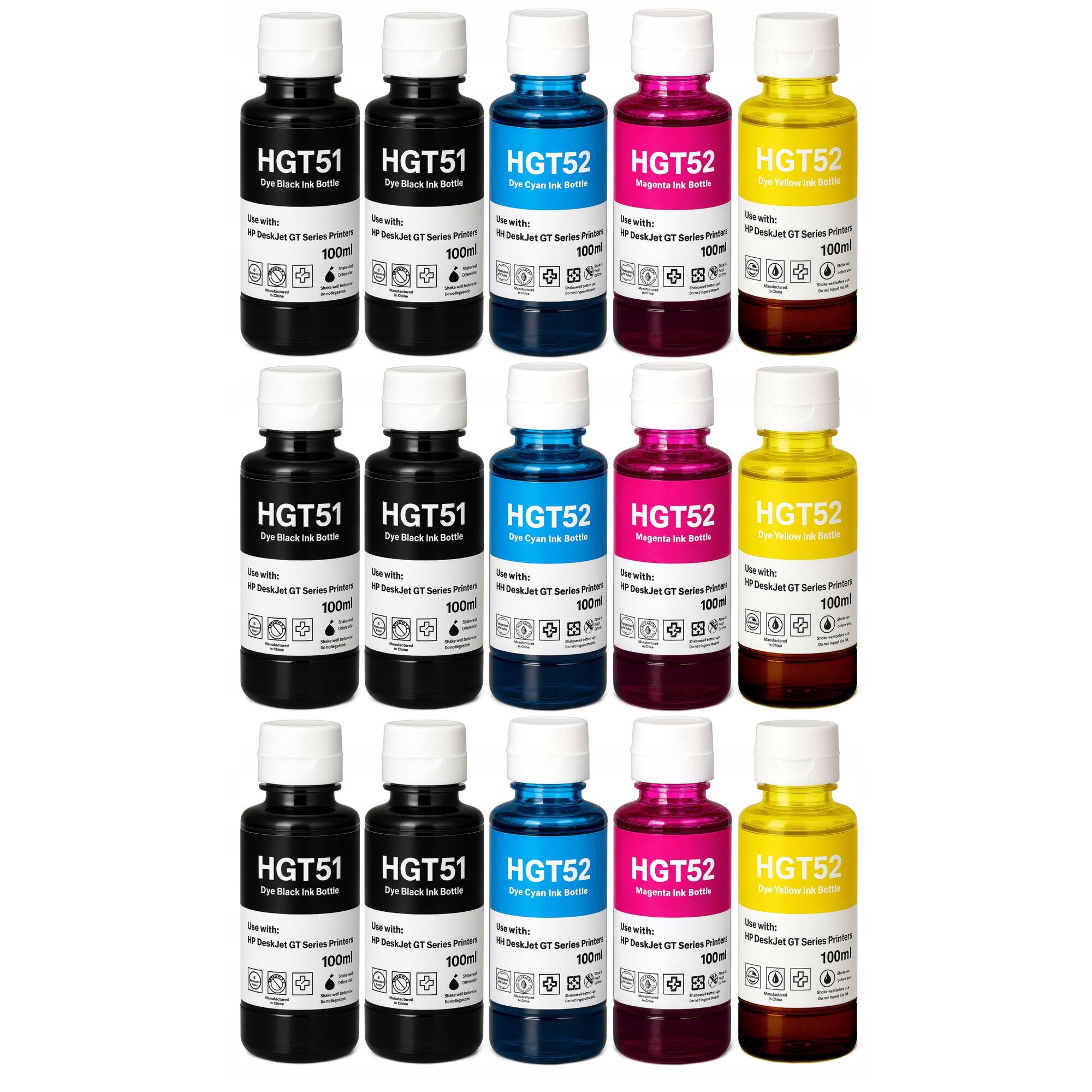 Cartuse imprimanta inkjet EMB set Tusze GT51 GT52 pentru HP Smart Tank ...