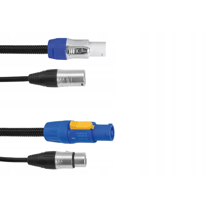 DMX kombi kábel, Eurolite, 1,5m, 3x2,5mm, 2x0,22mm, fekete