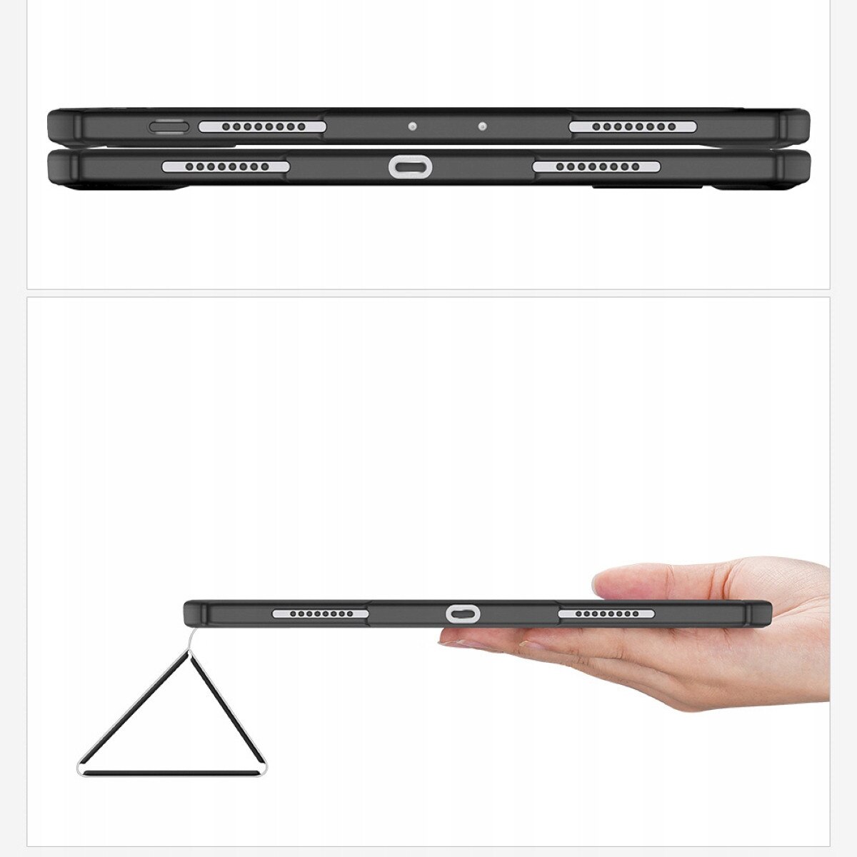 Husa pentru iPad Pro 13 (2024) Dux Ducis Toby HAGQQM0MBQNOHH, PU/PC/TPU, suport tip stand si loc pentru Apple Pencil, auto wake, negru