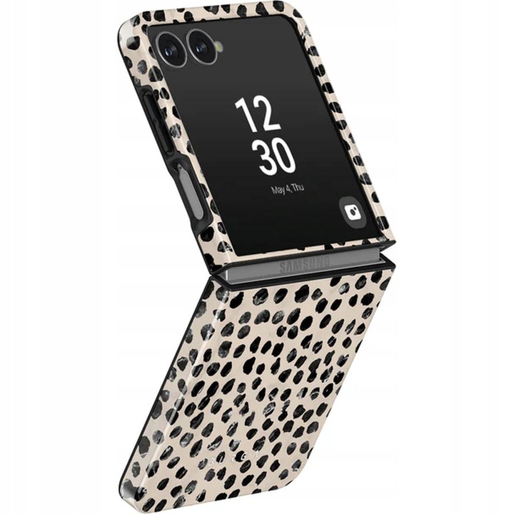 Husa Burga Tough pentru Samsung Galaxy Z Flip7, Almond Latte, material plastic si silicon, protectie ecran, design slim