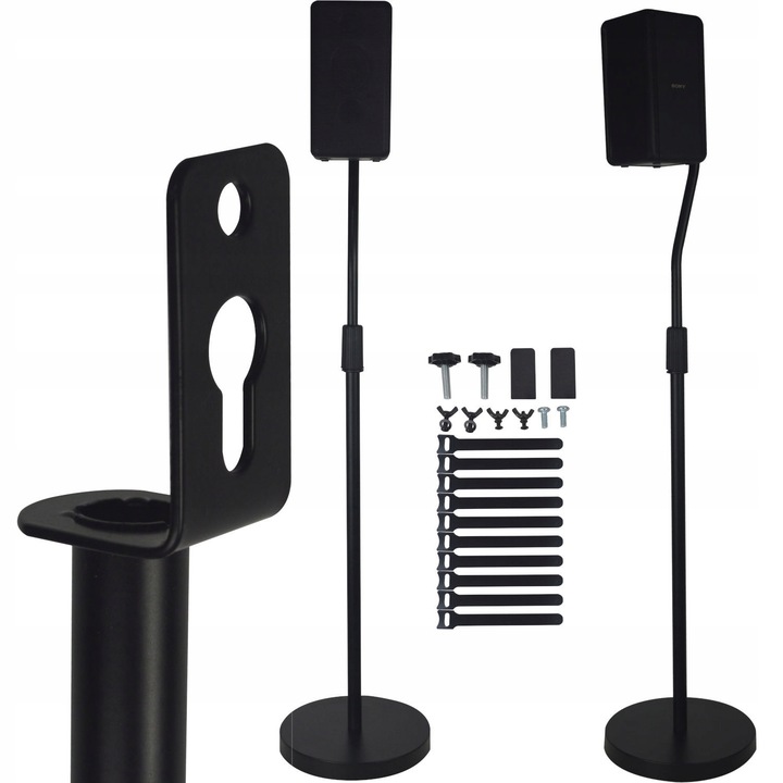 Stative Mozos MSS5-SET pentru boxe surround, 2 bucati, inaltime ajustabila 60-118cm, capacitate 5kg/bucata, culoare neagra