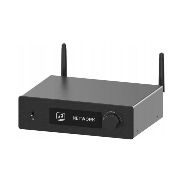 Arylic sztereó erősítő, HDMI ARC, Bluetooth 5.2, fekete, 185x155x50mm