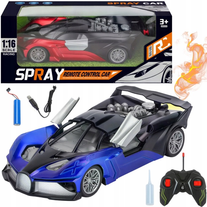 Masinuta sportiva cu telecomanda, set, incarcare USB, multicolor