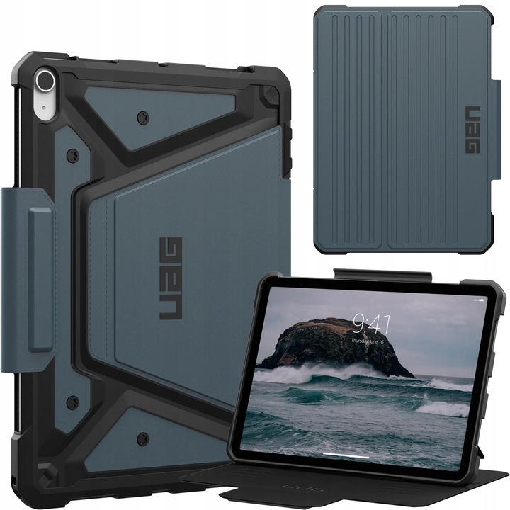 UAG Metropolis SE tablet tok Apple iPad Air 11"-hez, Cloud Blue, 360°-os védelem, beépített támaszték